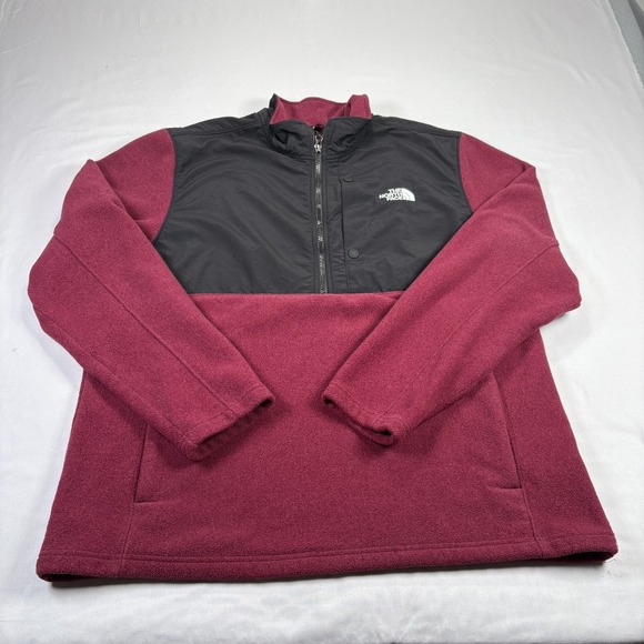 The North Face Jacket Mens XL Red Black 1/2 Zip Fleece Pullover Outdoor Casual - Picture 1 of 11